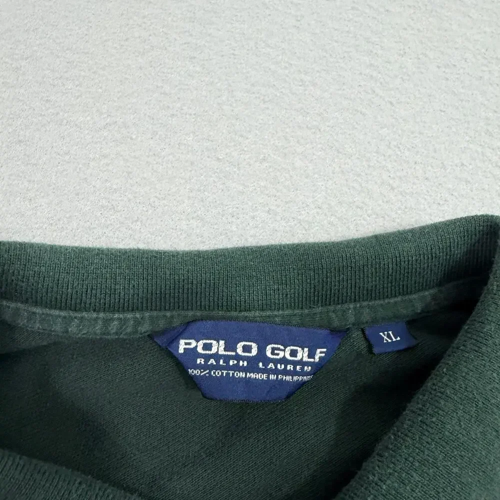 Vintage Polo Golf Ralph Lauren Shirt Mens XL Green Solid 90s Preppy Golfing Pony